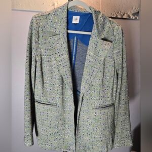 Cabi Green And Blue Tweed Blazer